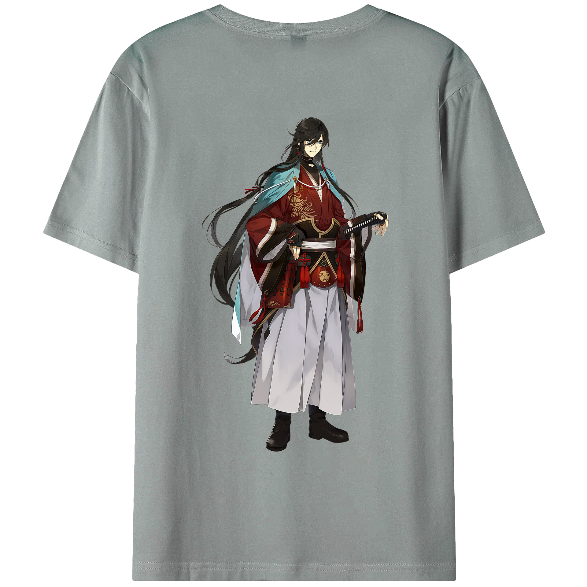 （画像用） 刀剣乱舞 Touken Ranbu 綿100％ メンズ半袖Tシャツ（バックプリント） 通気性